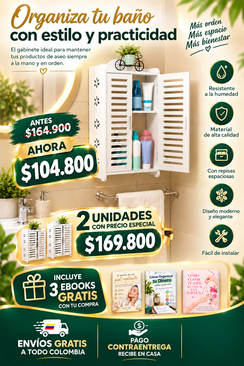 HERMOSO GABINETE ORGANIZADOR CON PUERTA