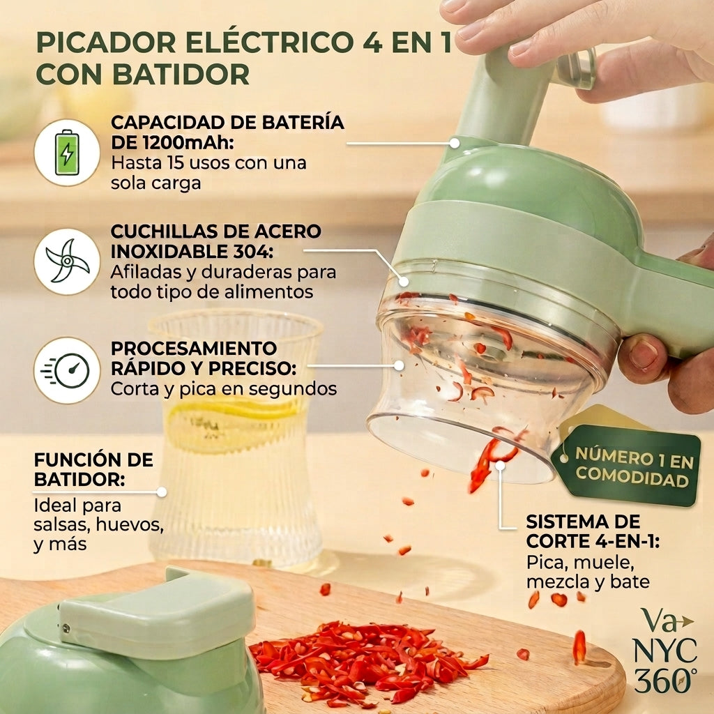 Cortador de Vegetales 4 en 1 con Batidor