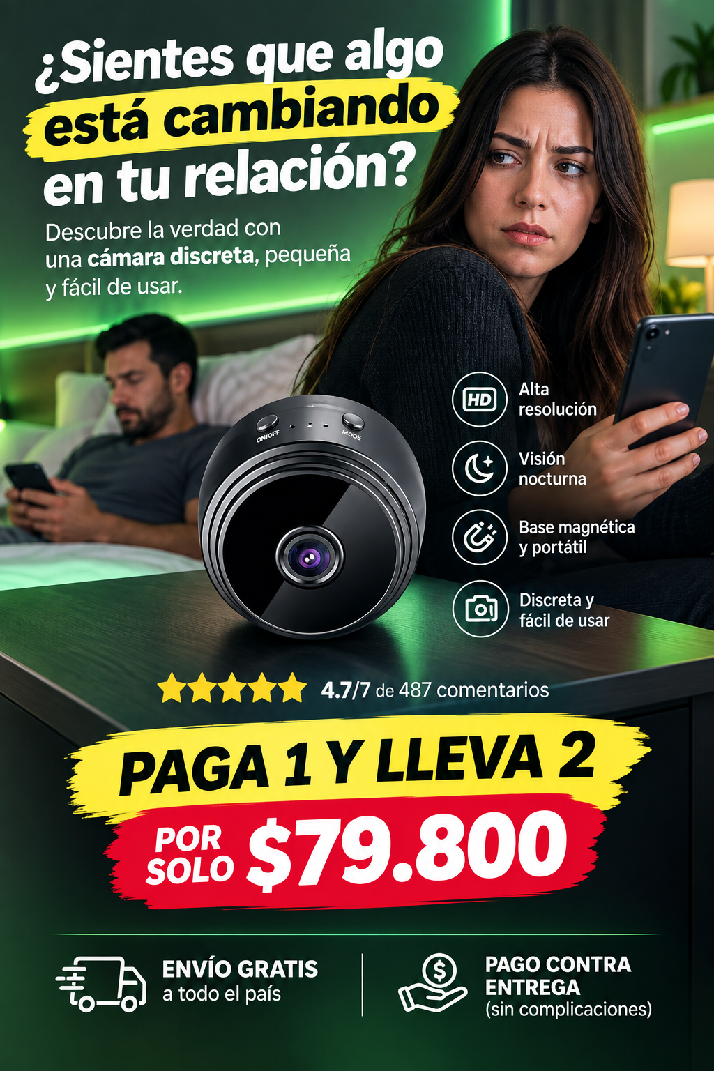 ¡Promo 2 X 1! Mini Cámara Espía HD